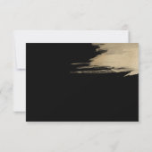 Cartons Réponse Elégant Rustic Black Gold Simple Mariage moderne (Dos)