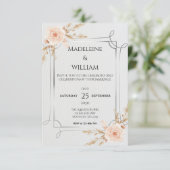 Cartons Réponse Elégant Rustic Boho Fleur sauvage Mariage (Debout devant)