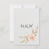 Cartons Réponse Elégant Rustic Boho Fleur sauvage Mariage (Dos)