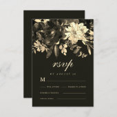 Cartons Réponse Élégant Rustique Automne Mariage Floral (Devant / Derrière)