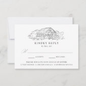 Cartons Réponse Élégant Rustique Grange Mariage choix de repas (Devant)