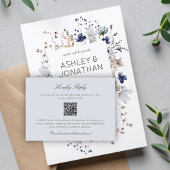 Cartons Réponse Élégant Rustique moderne Mariage Fleur sauvage