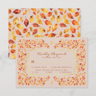 Cartons Réponse Élégant Rustique Terracotta Automne Feuilles Maria