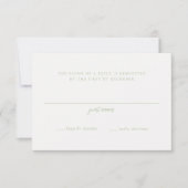 Cartons Réponse Élégant Sage Green Script Monogramme Mariage (Devant)