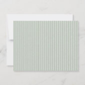 Cartons Réponse Elegant Sage Green Stripes QR Code Wedding (Dos)