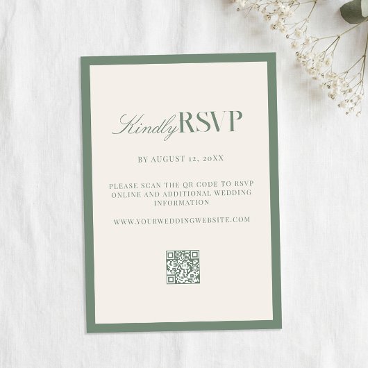 Cartons Réponse Elegant Sage Green Wedding