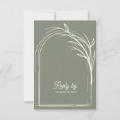 Cartons Réponse Elegant Sage Green With QR Code Wedding Reply By (Devant)