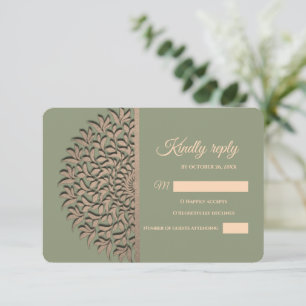 Cartons Réponse Elégant Sage moderne vert & or classique mandala
