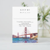 Cartons Réponse Elegant San Francisco Watercolor Wedding (Debout devant)