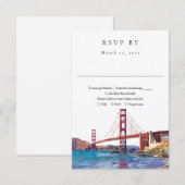 Cartons Réponse Elegant San Francisco Watercolor Wedding (Devant / Derrière)
