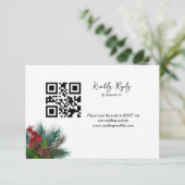 Cartons Réponse Élégant sapin de Noël  mariage Répondez s'il vous  (Debout devant)
