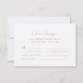 Cartons Réponse Élégant Script Automne Botanique Floral Mariage (Dos)