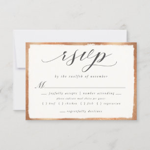 Cartons Réponse Élégant script avec Mariage de choix de repas en c