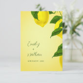 Cartons Réponse Élégant script brillant Citrus jaune Mariage (Debout devant)