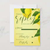 Cartons Réponse Élégant script brillant Citrus jaune Mariage (Dos)