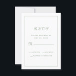Cartons Réponse Élégant Script Chic Sage Vert Mariage Boîtier<br><div class="desc">Le design élégant de la carte de réponse RSVP comprend un script élégant et des lettres en vert sauge romantique sur un arrière - plan blanc immaculé. Le dos de la carte de réponse est blanc. Pour des résultats optimaux, remplacez les détails modèles par vos propres détails. Envoyez un courriel...</div>