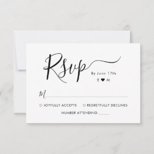 Cartons Réponse Élégant script de calligraphie Monogramme mariage
