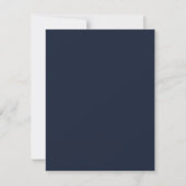 Cartons Réponse Élégant script initial Monogramme Mariage bleu mar (Dos)