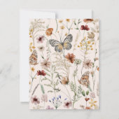 Cartons Réponse Élégant script initial Monogramme Mariage noir (Dos)