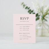 Cartons Réponse Élégant script initial Monogramme Mariage rose pâl (Debout devant)