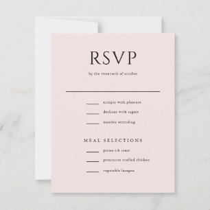 Cartons Réponse Élégant script initial Monogramme Mariage rose pâl