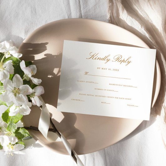 Cartons Réponse Élégant Script Modern Kindly Répondre Mariage