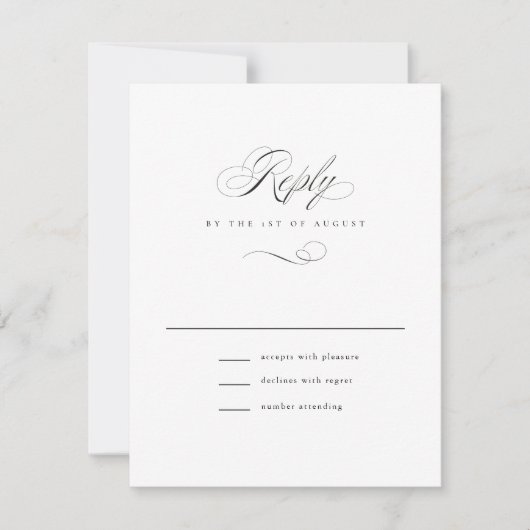 Cartons Réponse Élégant script moderne Mariage classique (Devant)