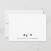 Cartons Réponse Élégant Script noir blanc Mariage simple (Dos)