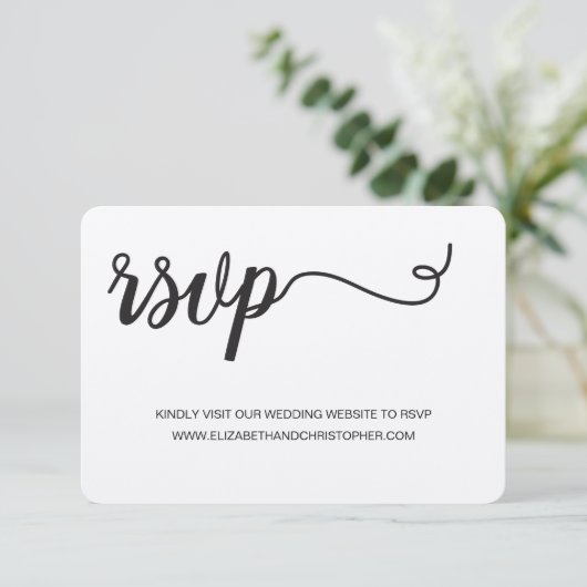 Cartons Réponse Élégant Script QR générateur de code site mariage (Debout devant)