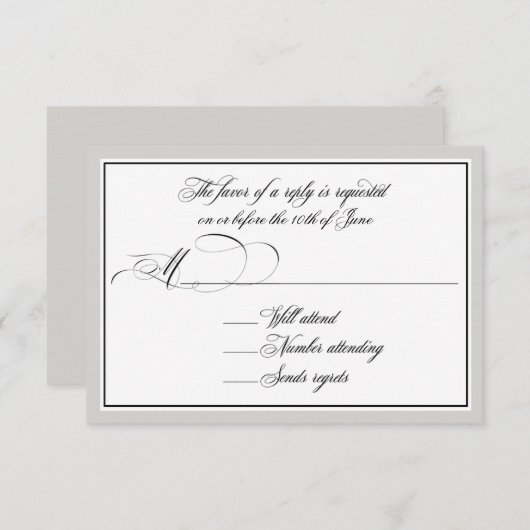 Cartons Réponse Élégant Script s'épanouit avec n'importe quelle bo (Devant / Derrière)