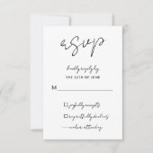 Cartons Réponse Élégant Script Simple Photo Mariage Répondre avec  (Devant)