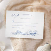 Cartons Réponse Elegant Seaside Coastal Blue Wedding