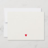 Cartons Réponse Élégant Simple Minimal Red Heart Script Mariage (Dos)
