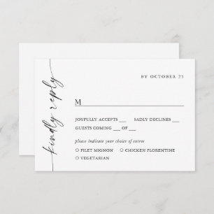 Cartons Réponse Élégant Simple Minimaliste Calligraphie Repas Choi