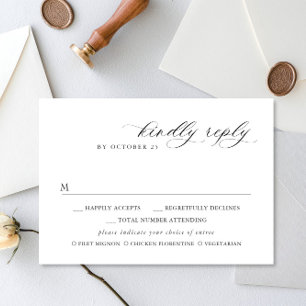 Cartons Réponse Élégant Simple Minimaliste Calligraphie Repas Choi