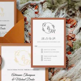 Cartons Réponse Élégant Simple Moderne Brûlé Orange Mariage formel
