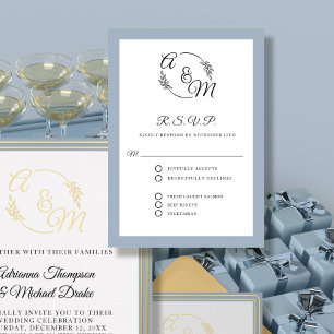 Cartons Réponse Élégant Simple Moderne Formel Dusty Mariage bleu
