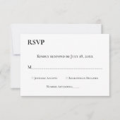 Cartons Réponse Élégant simple Monogramme vert Mariage moderne (Devant)