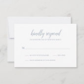 Cartons Réponse Élégant Simple Script Formel Dusty Blue Mariage (Devant)
