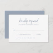 Cartons Réponse Élégant Simple Script Formel Dusty Blue Mariage (Devant / Derrière)