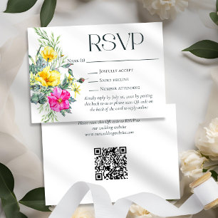 Cartons Réponse Élégant site Fleur sauvage Floral Mariage Code QR