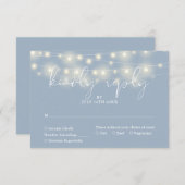 Cartons Réponse Elegant String Lights Dusty Blue Wedding (Devant / Derrière)
