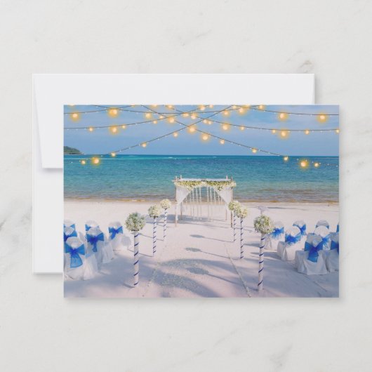 Cartons Réponse Élégant String Lights Summer Beach Arbor Mariage (Dos)