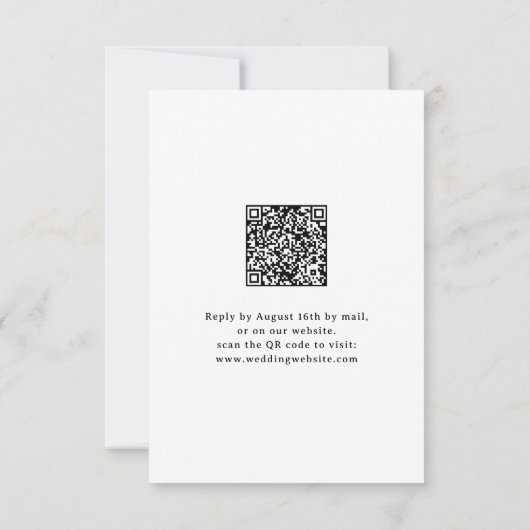 Cartons Réponse Elegant Swirl Script Simple QR code Wedding (Dos)
