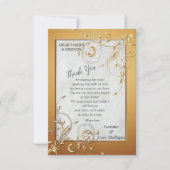 Cartons Réponse Elégant teintes or & fleurs Abstraites (Devant)