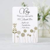 Cartons Réponse Élégant Timeless Soft Or Floral Minimalisme (Debout devant)
