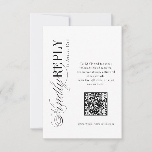 Cartons Réponse Elegant Timeless Typography Simple QR code wedding (Devant)
