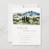 Cartons Réponse Elégant Toscane Italie Paysage Mariage d'aquarelle (Devant)