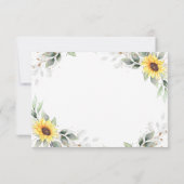 Cartons Réponse Élégant tournesol vert Mariage floral (Dos)