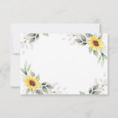 Cartons Réponse Élégant tournesol vert Mariage floral (Dos)